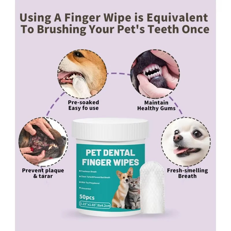 FreshPaws™ vlažne maramice za prste za njegu zubi