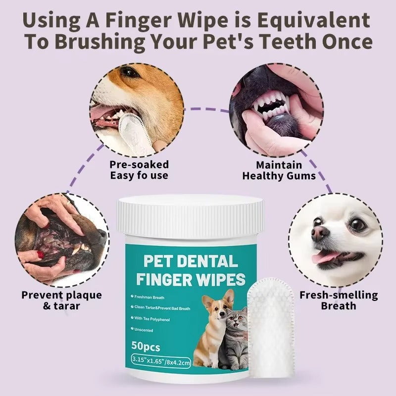 FreshPaws™ vlažne maramice za prste za njegu zubi